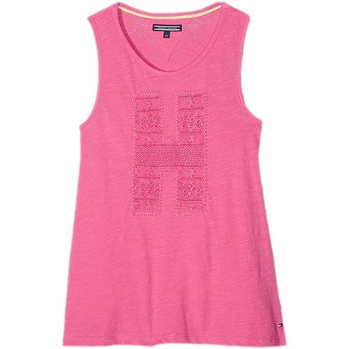 Υφασμάτινα Κορίτσι T-shirt με κοντά μανίκια Tommy Hilfiger  Ροζ