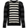Υφασμάτινα Άνδρας Πουλόβερ Les Hommes LLK113-654U | Wool Stripes Round Neck Jumper Black
