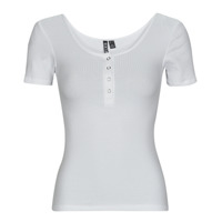 Υφασμάτινα Γυναίκα T-shirt με κοντά μανίκια Pieces PCKITTE SS TOP Άσπρο
