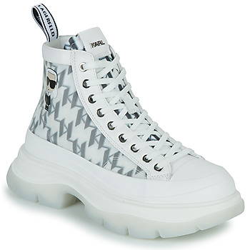 Παπούτσια Γυναίκα Ψηλά Sneakers Karl Lagerfeld LUNA Monogram Mesh Boot Άσπρο