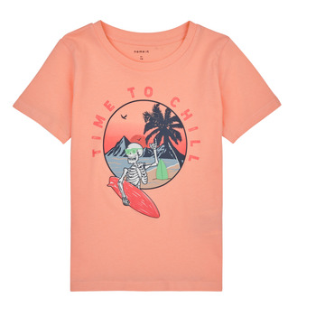 Υφασμάτινα Αγόρι T-shirt με κοντά μανίκια Name it NKMFICOLAJ SS TOP BOX Orange
