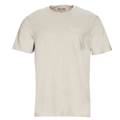 Υφασμάτινα Άνδρας T-shirt με κοντά μανίκια Only & Sons  ONSROY REG SS SLUB POCKET TEE Άσπρο