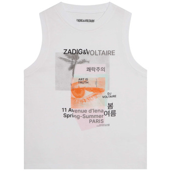Υφασμάτινα Κορίτσι Αμάνικα / T-shirts χωρίς μανίκια Zadig & Voltaire X15378-10P-C Άσπρο