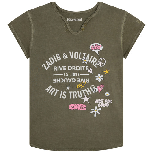Υφασμάτινα Κορίτσι T-shirt με κοντά μανίκια Zadig & Voltaire X15379-656-C Kaki