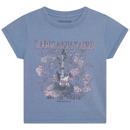 Υφασμάτινα Κορίτσι T-shirt με κοντά μανίκια Zadig & Voltaire X15383-844-C Μπλέ