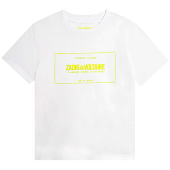 Υφασμάτινα Αγόρι T-shirt με κοντά μανίκια Zadig & Voltaire X25355-N05-J Άσπρο