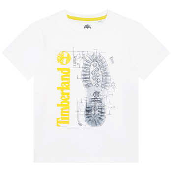 Υφασμάτινα Αγόρι T-shirt με κοντά μανίκια Timberland T25T82 Άσπρο