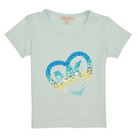 Υφασμάτινα Κορίτσι T-shirt με κοντά μανίκια MICHAEL Michael Kors R15185-76T-C Άσπρο / Μπλέ
