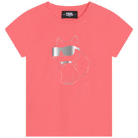 Υφασμάτινα Κορίτσι T-shirt με κοντά μανίκια Karl Lagerfeld  Corail