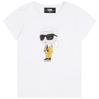 Υφασμάτινα Κορίτσι T-shirt με κοντά μανίκια Karl Lagerfeld Z15417-N05-B Άσπρο