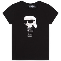 Υφασμάτινα Κορίτσι T-shirt με κοντά μανίκια Karl Lagerfeld Z15418-09B-B Black