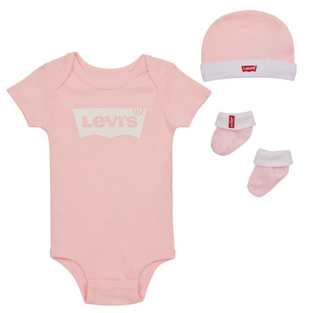 Υφασμάτινα Παιδί Πιτζάμα/Νυχτικό Levi's LHN BATWING ONESIE HAT BOOTIE Ροζ / Άσπρο