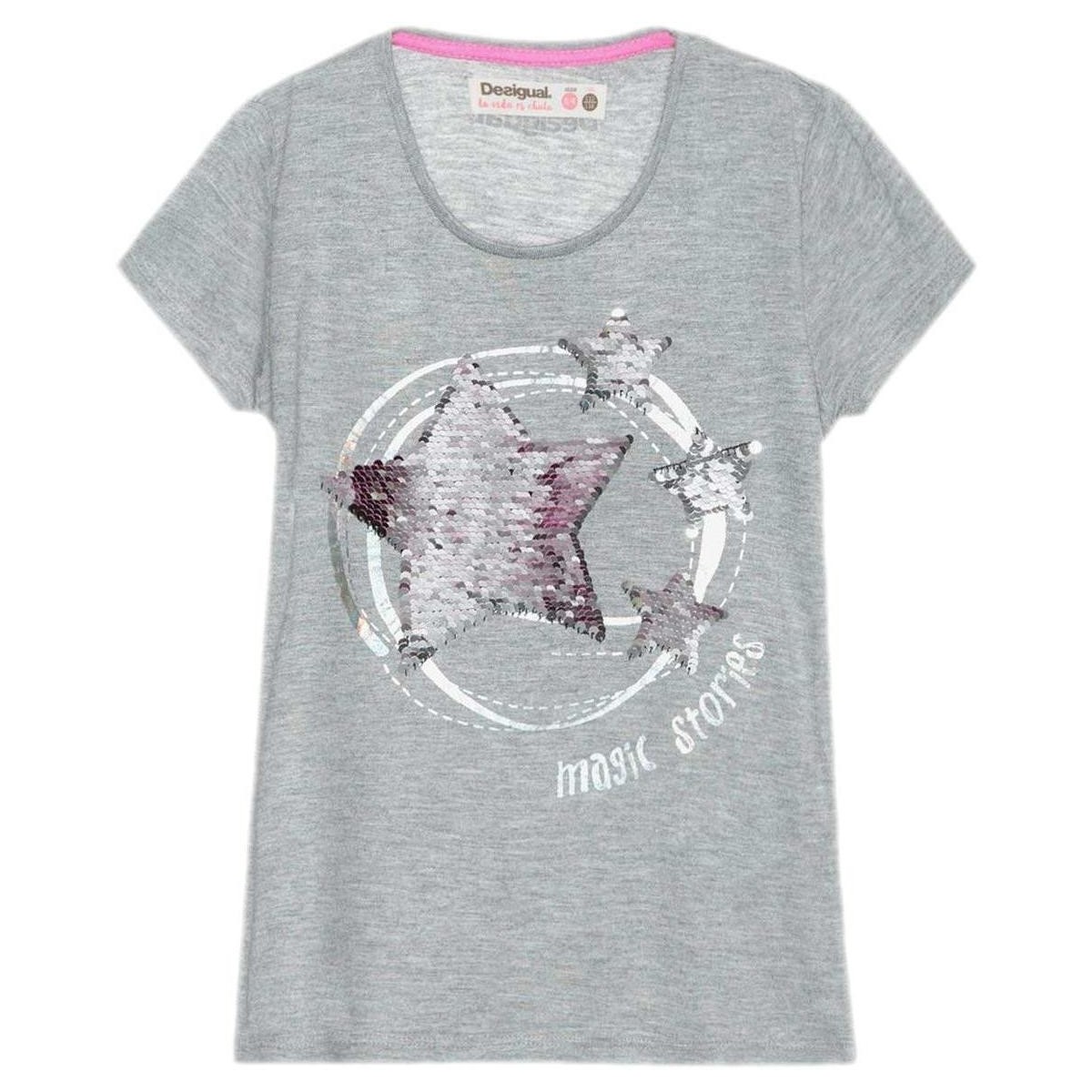 Υφασμάτινα Κορίτσι T-shirt με κοντά μανίκια Desigual  Grey