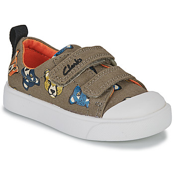 Παπούτσια Αγόρι Χαμηλά Sneakers Clarks CITY BRIGHT T Kaki / Multicolour