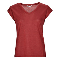Υφασμάτινα Γυναίκα T-shirt με κοντά μανίκια Only ONLSILVERY S/S V NECK LUREX TOP Red
