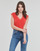 Υφασμάτινα Γυναίκα T-shirt με κοντά μανίκια Only ONLJASMINA S/S V-NECK LACE TOP Red