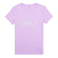 Υφασμάτινα Κορίτσι T-shirt με κοντά μανίκια Only KOGWENDY S/S LOGO TOP BOX CP JRS Μώβ