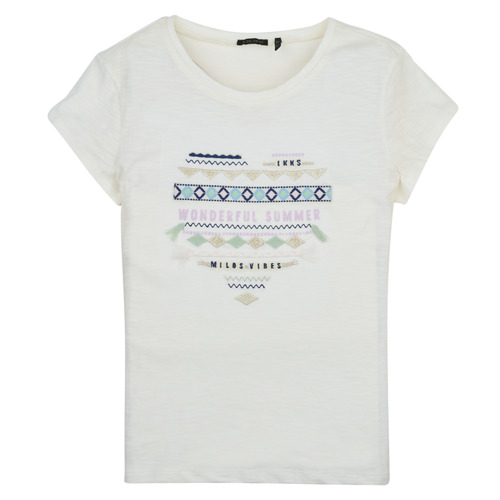 Υφασμάτινα Κορίτσι T-shirt με κοντά μανίκια Ikks XW10272 Άσπρο