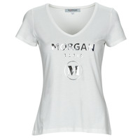 Υφασμάτινα Γυναίκα T-shirt με κοντά μανίκια Morgan DWONDER Άσπρο