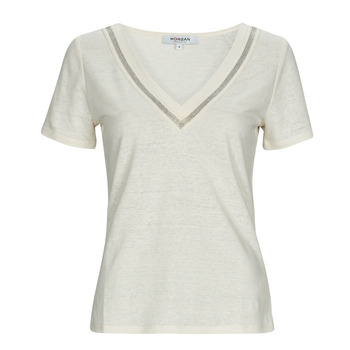 Υφασμάτινα Γυναίκα T-shirt με κοντά μανίκια Morgan DRESS Ivory