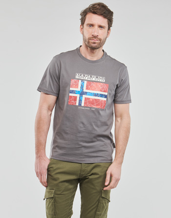 Υφασμάτινα Άνδρας T-shirt με κοντά μανίκια Napapijri GUIRO Grey / Fonce