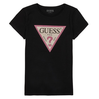 Υφασμάτινα Κορίτσι T-shirt με κοντά μανίκια Guess SS T SHIRT Black / Ροζ