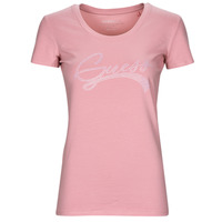 Υφασμάτινα Γυναίκα T-shirt με κοντά μανίκια Guess SS RN ADELINA TEE Ροζ