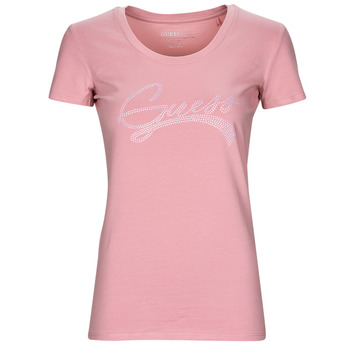 Υφασμάτινα Γυναίκα T-shirt με κοντά μανίκια Guess SS RN ADELINA TEE Ροζ