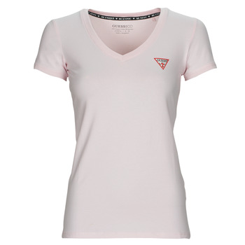 Υφασμάτινα Γυναίκα T-shirt με κοντά μανίκια Guess SS VN MINI TRIANGLE TEE Ροζ