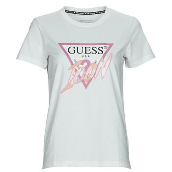 Υφασμάτινα Γυναίκα T-shirt με κοντά μανίκια Guess SS CN ICON TEE Άσπρο