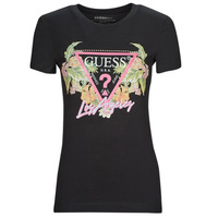 Υφασμάτινα Γυναίκα T-shirt με κοντά μανίκια Guess SS CN TRIANGLE FLOWERS TEE Black