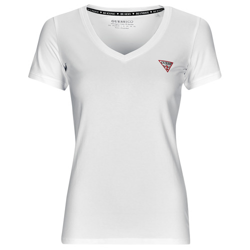 Υφασμάτινα Γυναίκα T-shirt με κοντά μανίκια Guess SS VN MINI TRIANGLE TEE Άσπρο