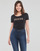 Υφασμάτινα Γυναίκα T-shirt με κοντά μανίκια Guess SS RN MESH LOGO TEE Black
