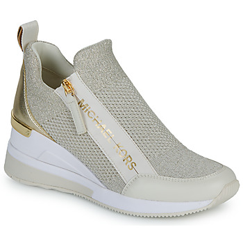 Παπούτσια Γυναίκα Χαμηλά Sneakers MICHAEL Michael Kors WILLIS WEDGE TRAINER Άσπρο / Gold
