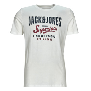 Υφασμάτινα Άνδρας T-shirt με κοντά μανίκια Jack & Jones JJELOGO TEE SS O-NECK Ecru