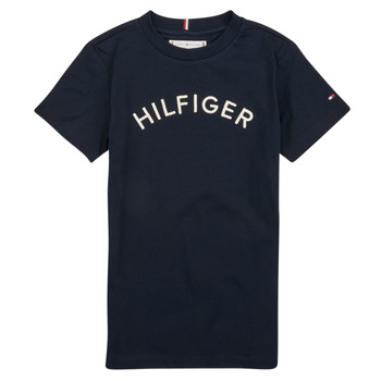 Υφασμάτινα Παιδί T-shirt με κοντά μανίκια Tommy Hilfiger U HILFIGER ARCHED TEE Marine