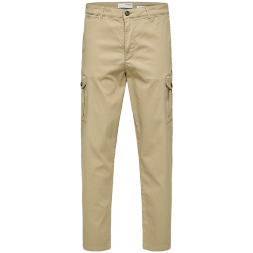 Υφασμάτινα Άνδρας Παντελόνια Selected Slim Tapered Wick 172 Cargo Pants - Chinchilla Beige
