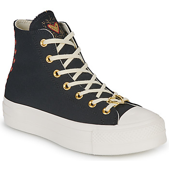 Παπούτσια Γυναίκα Ψηλά Sneakers Converse CHUCK TAYLOR ALL STAR LIFT HI Black / Άσπρο / Gold
