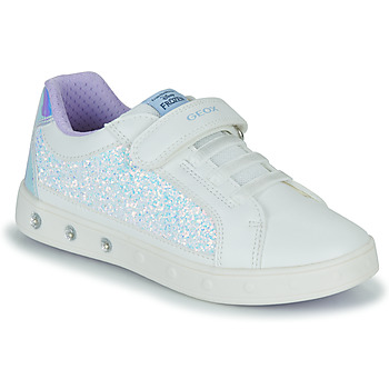 Παπούτσια Κορίτσι Χαμηλά Sneakers Geox J SKYLIN GIRL D Άσπρο / Iridescent / Silver