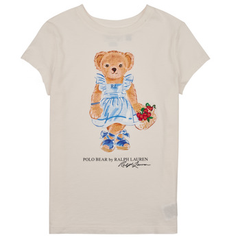 Υφασμάτινα Κορίτσι T-shirt με κοντά μανίκια Polo Ralph Lauren BEAR SS TEE Ecru