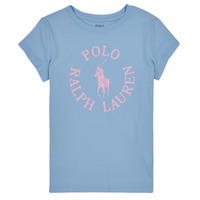 Υφασμάτινα Κορίτσι T-shirt με κοντά μανίκια Polo Ralph Lauren SS GRAPHIC T-KNIT SHIRTS-T-SHIRT Μπλέ / Σιελ / Ροζ