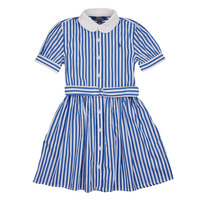 Υφασμάτινα Κορίτσι Κοντά Φορέματα Polo Ralph Lauren MAGALIE DRS-DRESSES-DAY DRESS Μπλέ / Άσπρο