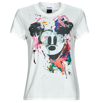 Υφασμάτινα Γυναίκα T-shirt με κοντά μανίκια Desigual TS_MICKEY CRASH Άσπρο / Multicolour