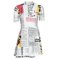 Υφασμάτινα Γυναίκα Κοντά Φορέματα Desigual VEST_NEWSPAPER Άσπρο / Multicolour
