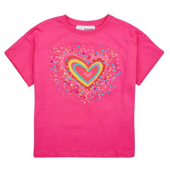 Υφασμάτινα Κορίτσι T-shirt με κοντά μανίκια Desigual TS_HEART Ροζ