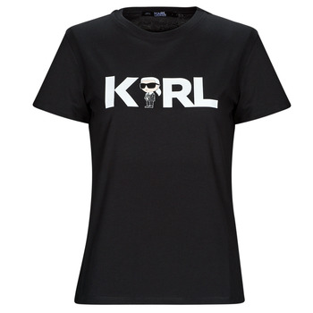 Υφασμάτινα Γυναίκα T-shirt με κοντά μανίκια Karl Lagerfeld IKONIK 2.0 KARL LOGO T-SHIRT Black