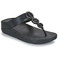 Παπούτσια Γυναίκα Σαγιονάρες FitFlop HALO METALLIC-TRIM TOE-POST SANDALS Black