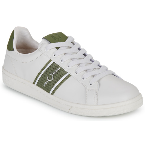 Παπούτσια Άνδρας Χαμηλά Sneakers Fred Perry B721 LEA/GRAPHIC BRAND MESH  porcelaine / Olive