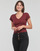 Υφασμάτινα Γυναίκα T-shirt με κοντά μανίκια G-Star Raw eyben slim v Bordeaux