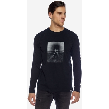 Υφασμάτινα Άνδρας Μπλουζάκια με μακριά μανίκια Brokers ΑΝΔΡΙΚΟ T-SHIRT Μαύρο